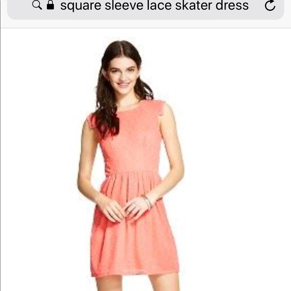 Square sleeve lace skater dress ivory.